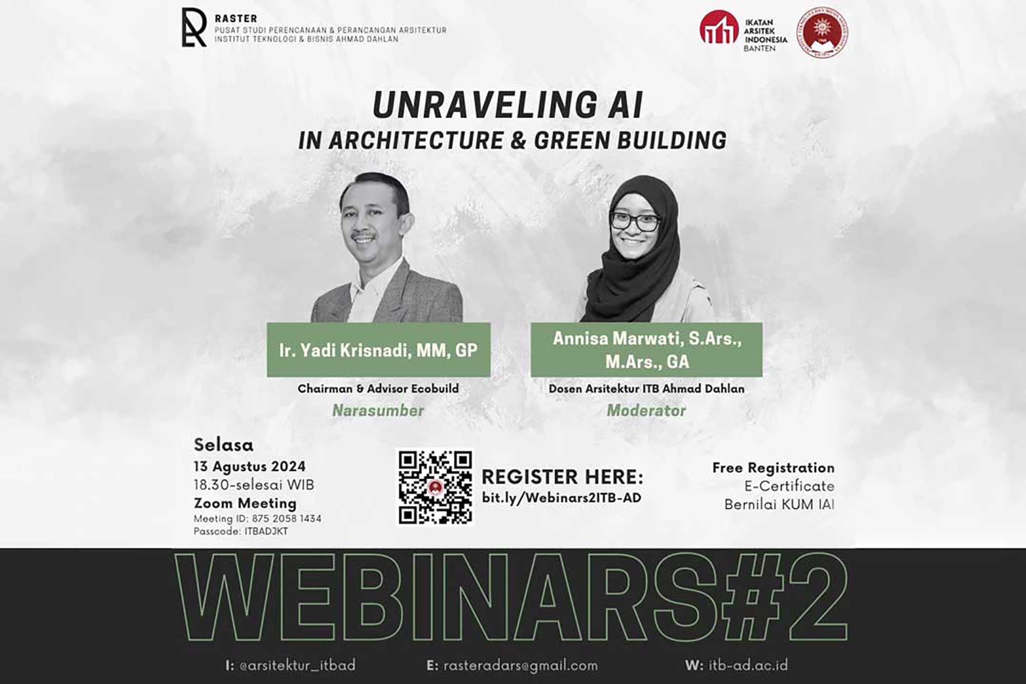Ir. Yadi Krisnadi Discusses the Role of AI in Green Architecture at ITB Ahmad Dahlan Webinar